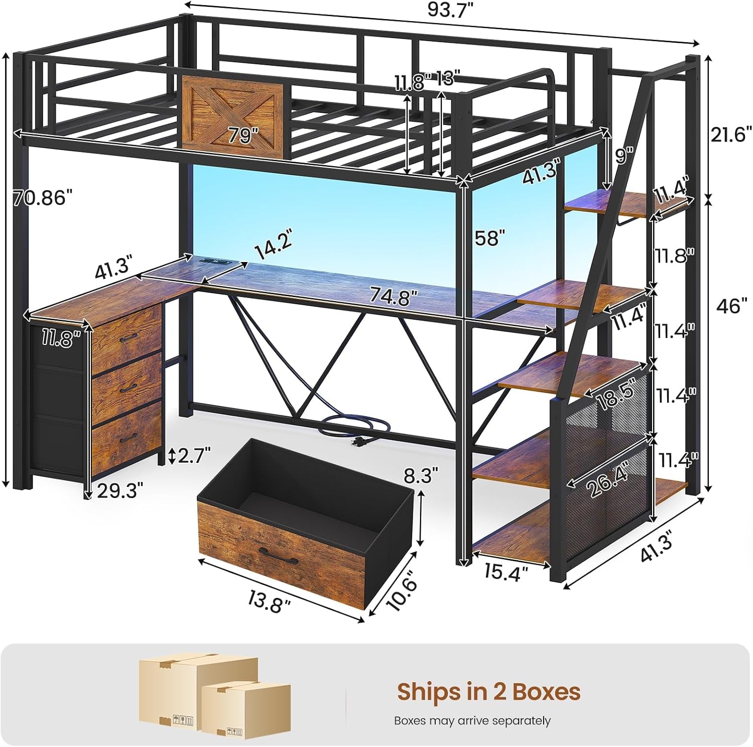 stairway-twin-size-loft-bed-with-l-shaped-desk-and-wardrobe-metal-loft-bed-frame-with-storage-stairs-3-fabric-drawers-led-lights-charging-sation-rustic-brown-twin