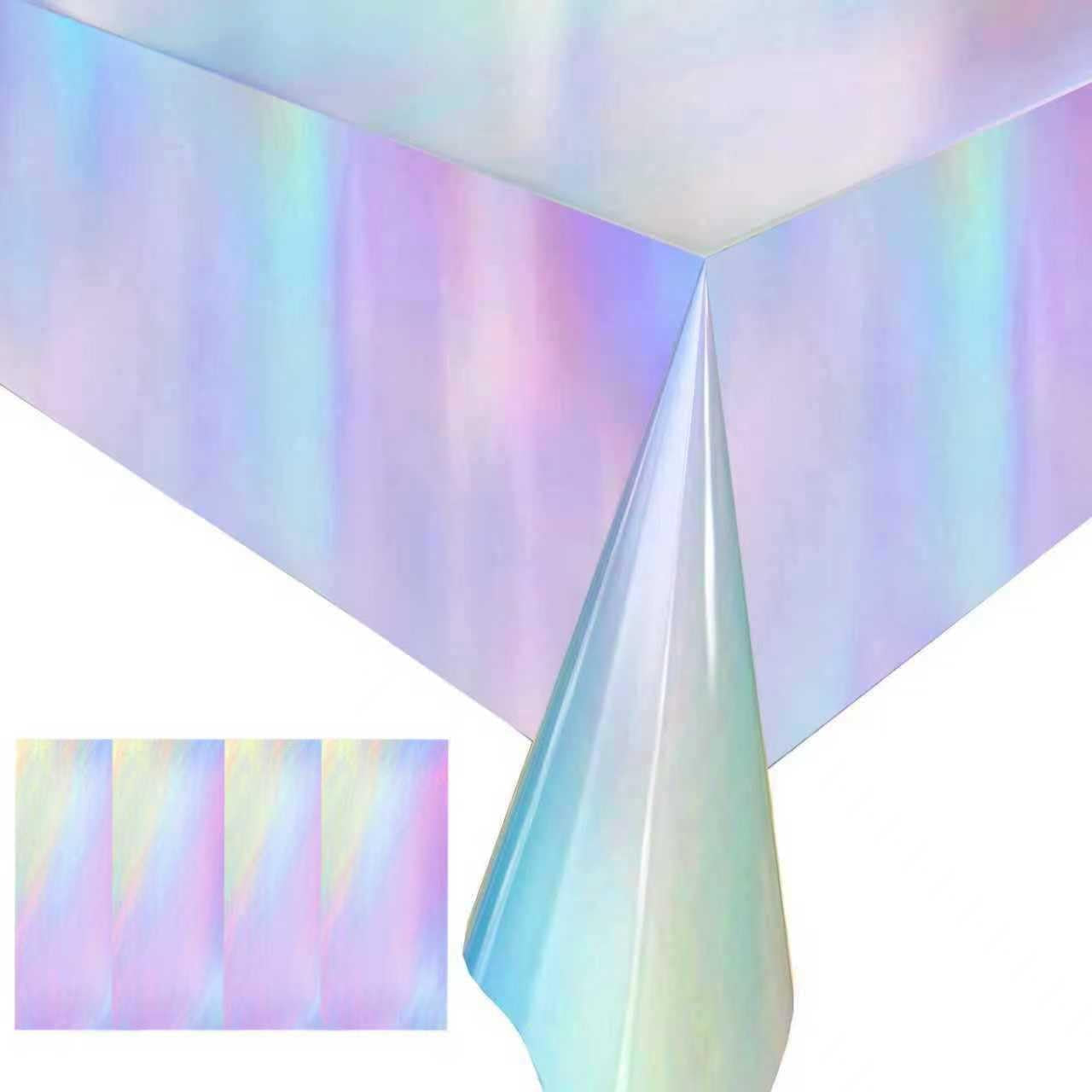 4-pack-iridescent-plastic-tablecloths-disposable-tablet-cover-54-x-108-in-foil-glitter-table-cloth-for-rectangle-tables-indoor-outdoor-party-decorations-birthday-princess-bridal-wedding-christmas