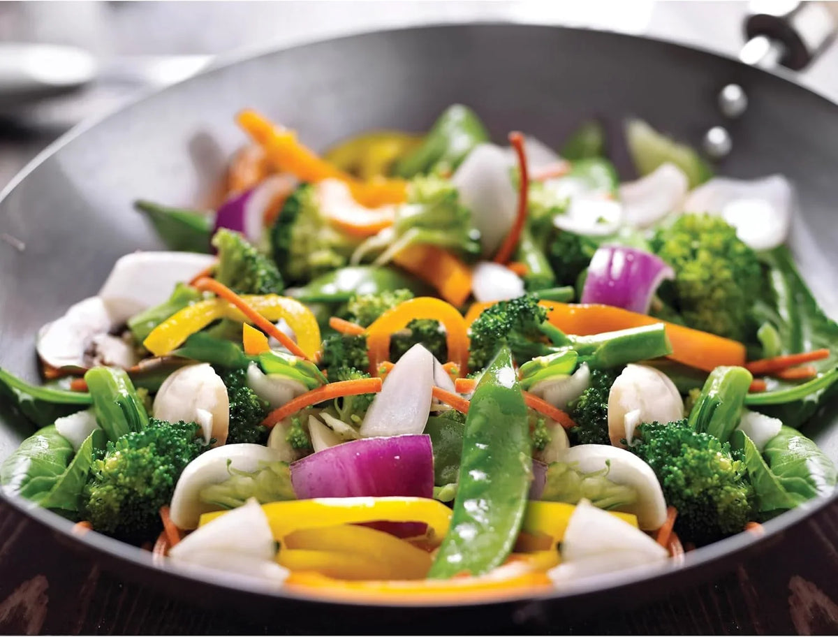 carbon-steel-mini-wok-8-inch-flat-bottom-chinese-stir-fry-pan-with-rubberwood-handle-for-single-serve-stir-fry-fried-rice-noodles-and-asian-cooking