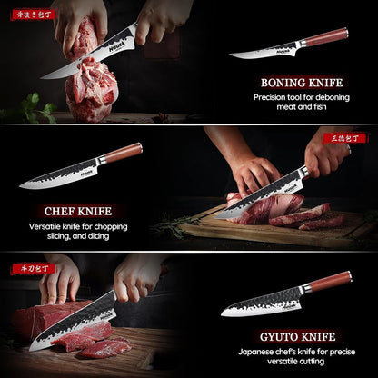 Japanese Chef Knife Set 6 Pcs, Kitchen Knives Set with Gift Box7