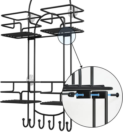 Shower Caddy Hanging, Shower Organizer with Razor Hooks, Black9