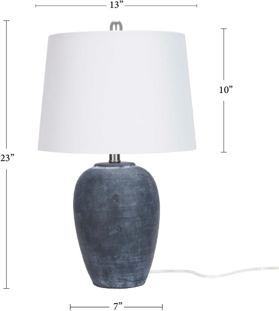 home-23-black-vintage-distressed-ceramic-pot-table-lamp-for-bedroom-living-room-end-table-with-white-tapered-drum-shade