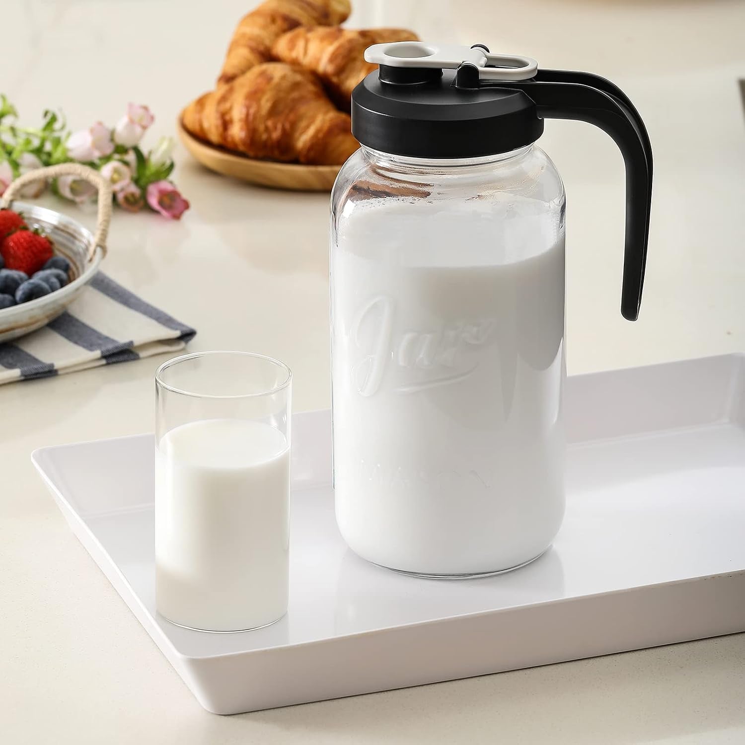 2-quart-glass-pitcher-with-lid-airtight-leakproof-mason-jar-pitcher-with-filter-lid-wide-mouth-glass-jar-heavy-duty-glass-container-for-water-juice-milk-tea-iced-coffee-and-drinks