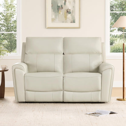 CHITA Genuine Leather Power Reclining Sofa, Wall Hugger Loveseat, Cream2