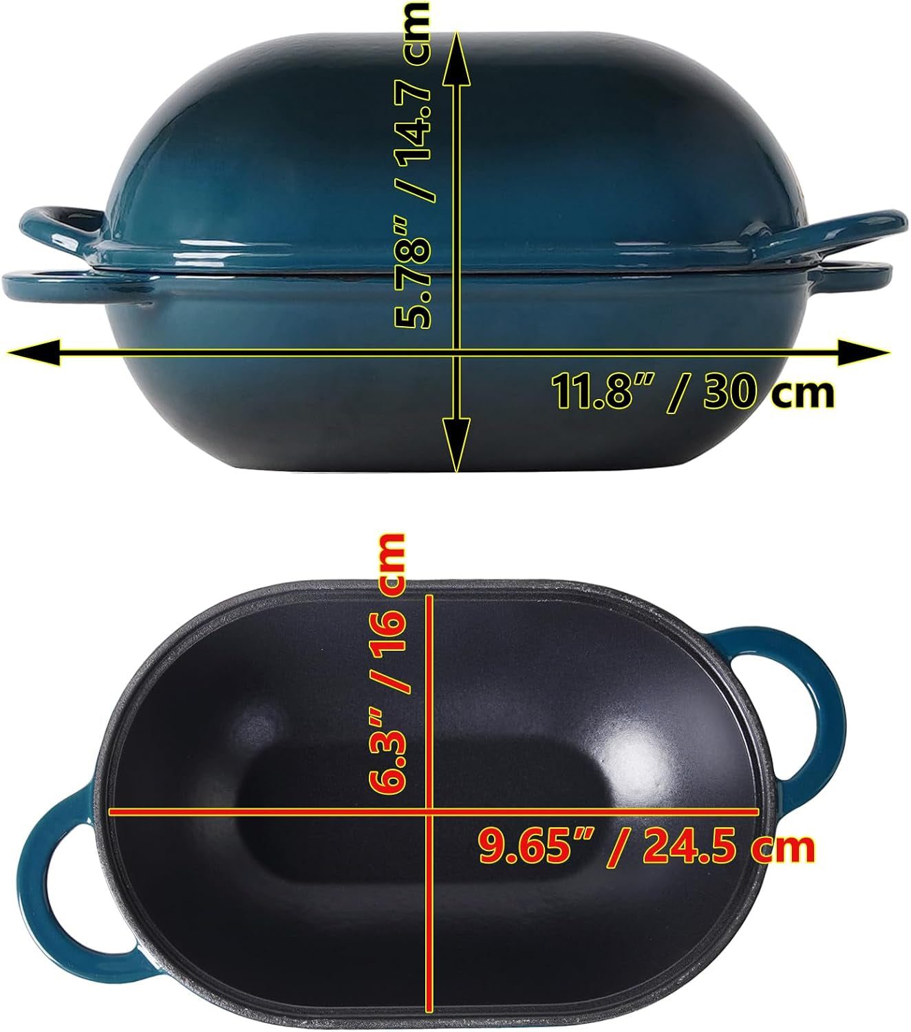 enameled-cast-iron-bread-pan-dutch-oven-with-lid-and-loop-handles-dark-teal-blue-oven-safe-form-for-baking-and-cooking-artisan-bread-kit-loaf-pan