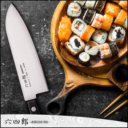 Santoku Knife 6.7-Inch (170Mm), 37-Layer VG10 Damascus Hammered Kitchen Chef Knife, High Carbon Stainless Steel Forged Blade6