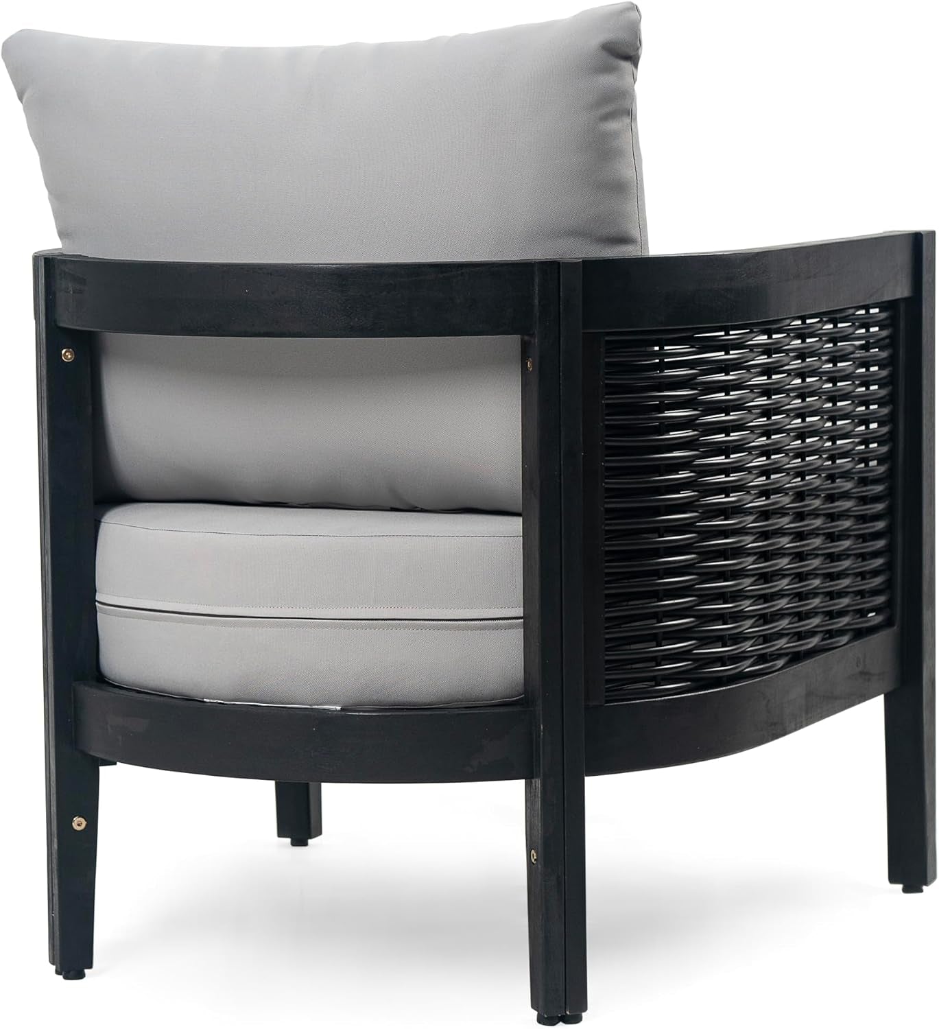 peron-patio-4-seater-conversation-set-sofa-loveseat-2-club-chairs-coffee-table-cushion-back-pillows-acacia-wood-wicker-garden-backyard-poolside-black-light-grey