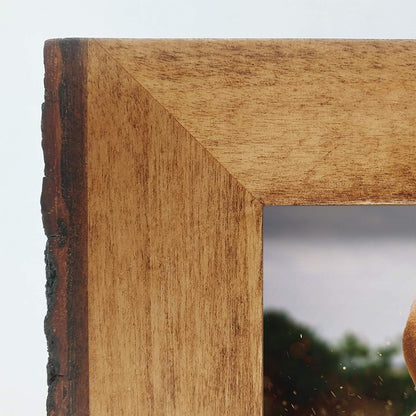 8X10 Picture Frames with Bark Edges, Rustic Wood Photo Frame for Tabletop or Wall Display, Natural Brown.3