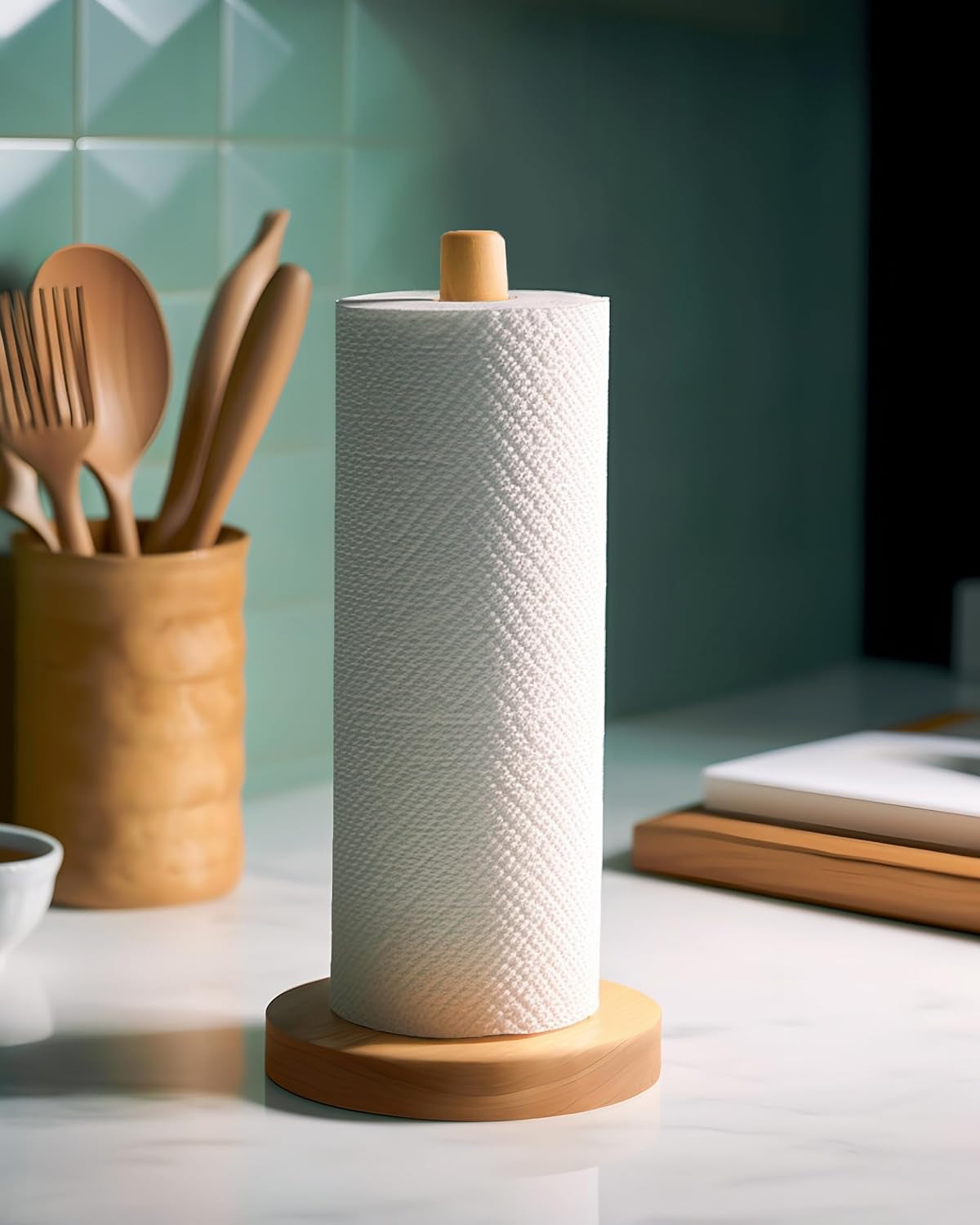 wooden-paper-towel-holder-countertop-solid-freestanding-paper-towel-dispenser-stand-with-non-slip-base