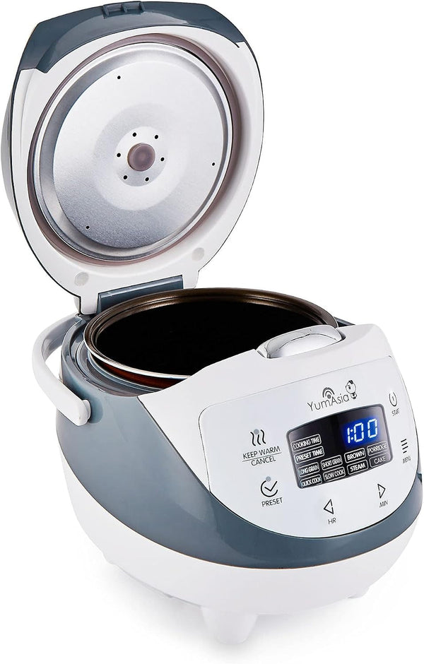 Panda Mini Rice Cooker with Ninja Ceramic Bowl and Advanced Fuzzy Logic (3.5 Cup, 0.63 Litre) 4 Rice Cooking Functions, 4 Multicooker Functions, Digital LED Display - 120V6