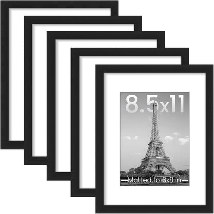 8.5 by 11 Picture Frame, Gallery Wall Frames Set of 5, Black1