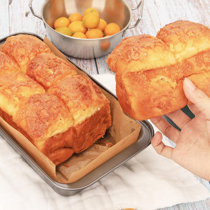 2 PCS Nonstick Loaf Pan Set, 9 X 5 Inch Carbon Steel Rectangle Bakeware with 100 Unbleached Parchment Liners for Baking Toast, Cakes, Banana Breads, Gray7