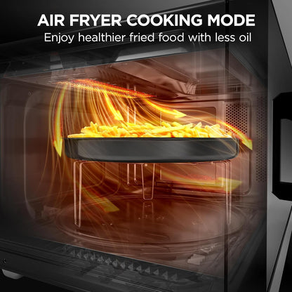 BLACK+DECKER 5-In-1 Microwave Oven Air Fryer Combo, 0.9 Cu.Ft, 900W | Countertop Microwave, Convection Bake & Roast, Child Lock, 10 Power Levels, for Small Kitchens & Rvs3
