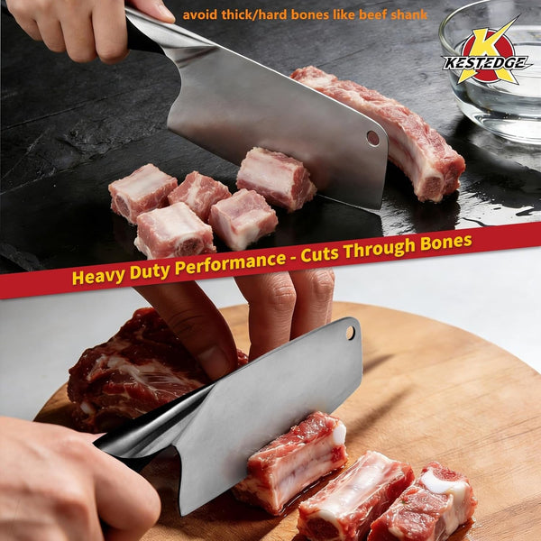 6 Inch Meat Cleaver, 9Cr18Mov Lightweight Butcher Knife5