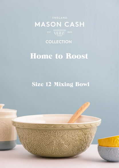 Home to Roost Mixing Bowl | 29Cm Earthenware Bowl with Embossed Hen & Cockerel Design | 4L Capacity | Classic Bakeware for Dough, Pastry & Cake Mixing | Dishwasher & Freezer Safe6