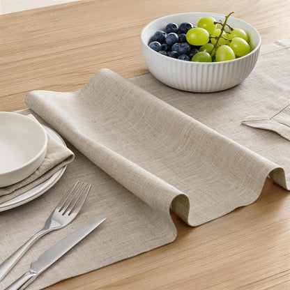 100% Natural Cotton Linen Table Runner, 14X72In Natural Linen4