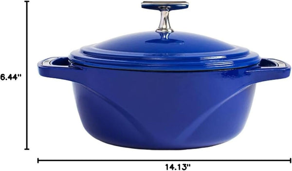 USA Enamel 4.5 Qt Enameled Cast Iron Dutch Oven - Cast Iron Cookware - Dutch Oven Pot with Lid - Smoothing Sailing Color - 4.5 Qt Capacity7
