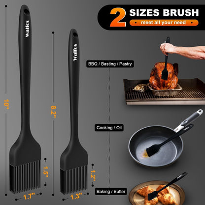 600°F Heat Resistant Silicone Basting Brushes BPA Free Pastry Brush, Spread Oil Butter Sauce for BBQ Grill Baking Kitchen Cooking, Dishwasher Safe (2 SIZE)4