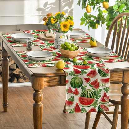 Watermelon Fruit Summer Placemats Set of 4, 12X18 Inch Spring Seasonal Holiday Table Mats for Party Kitchen Dining Decoration5