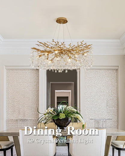 Modern Tree Branch Crystal Chandelier Luxury Gold Crystal Pendant Lighting 40" Contemporary 14-Light Chandeliers for Dining Room Kitchen Bedroom Living Room3