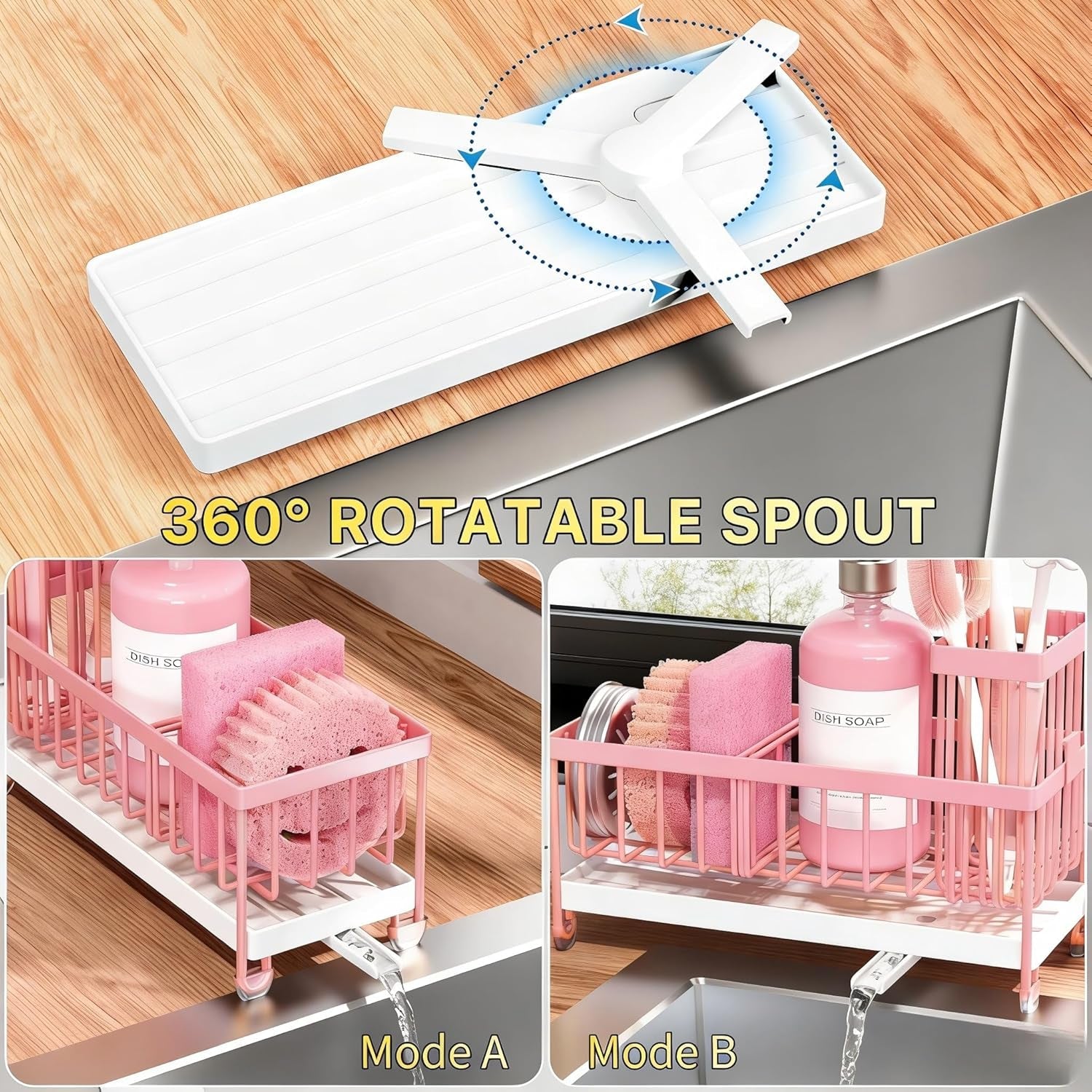 sponge-holder-for-kitchen-sink-sink-caddy-organizer-with-high-brush-holder-kitchen-countertop-organizers-and-storage-essentials-rustproof-304-stainless-steel-pink-9-25