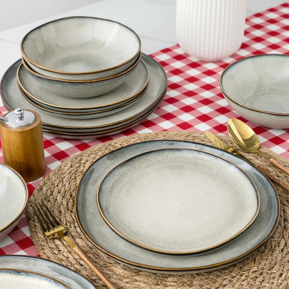 Ceramic Dinnerware Sets for 8, 24Pcs Plates and Bowls Sets Dishes6
