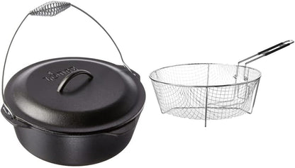 Cast Iron Dutch Oven Bundle with Fry Basket and Iron Cover, Pre-Seasoned1