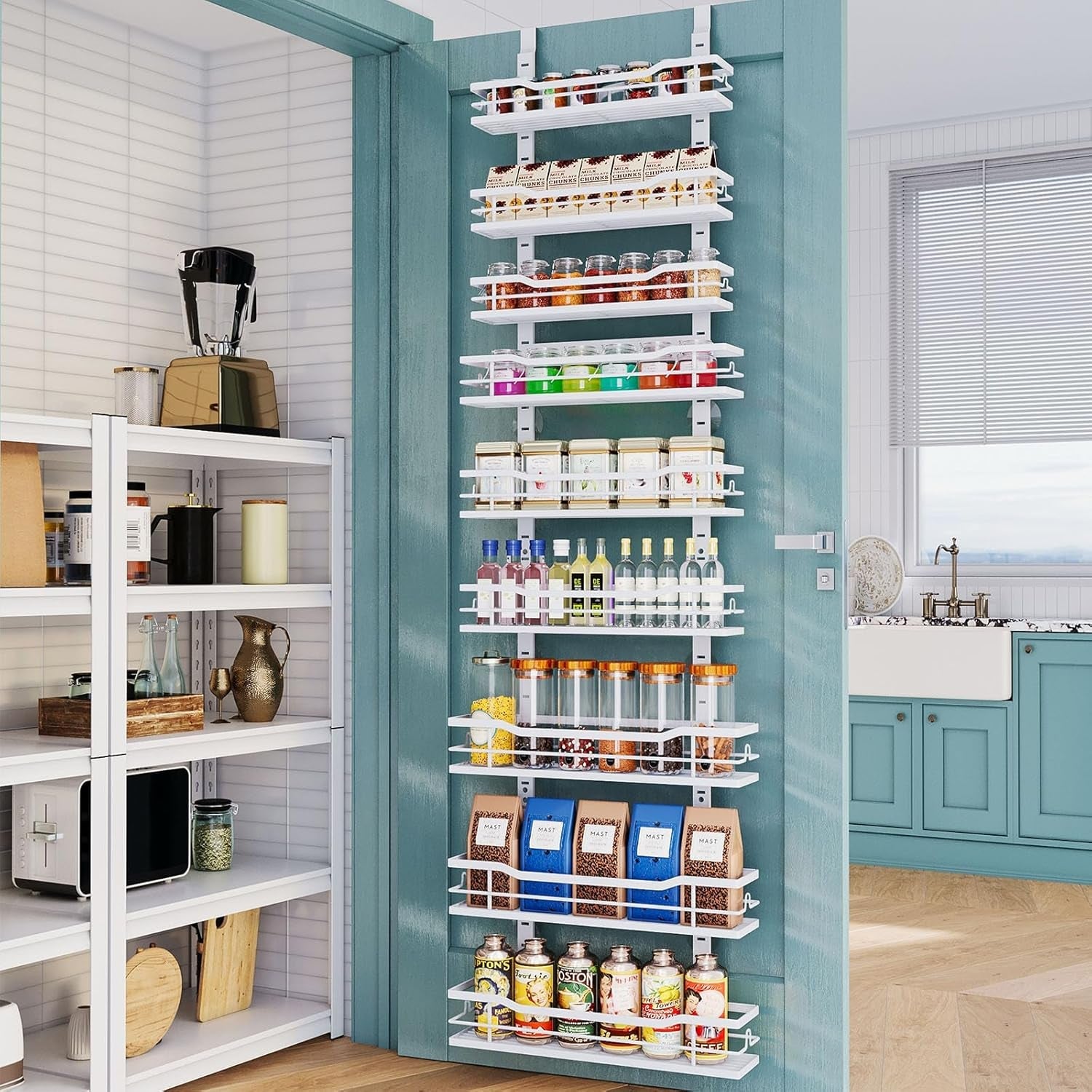 over-the-door-pantry-organizer-9-tier-over-the-door-organizer-with-adjustable-basket-metal-hanging-pantry-organizers-and-storage-for-kitchen-back-of-door-seasoning-rack