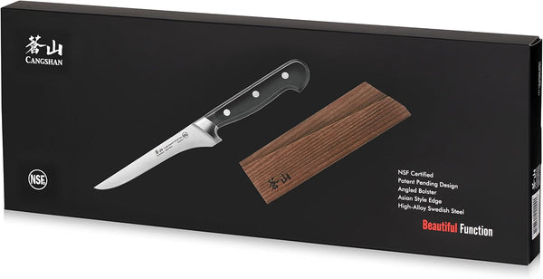TV2 Series 1022940 Swedish 14C28N Steel Forged 6-Inch Boning Knife and Wood Sheath Set7