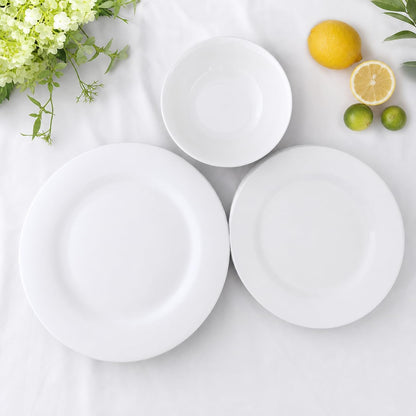 Melamine Dinnerware Sets-12 Pcs Dinner Dishes Set for 4,White Melamine Dinner Plates Set of 12,Rv White Plates Set, Kitchen Plates and Bowls Set,Dishwasher Safe, Unbreakable,Lightweight6