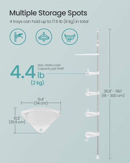 4-Tier Corner Shower Caddy Tension Pole for Bathroom2