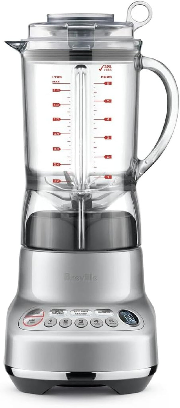 Breville BBL620SIL Fresh and Furious Blender, Silver | Blend Smoothies and Crush Ice with a High-Torque Motor, Multiple Speed Settings and Easy Auto-Clean Functionality1