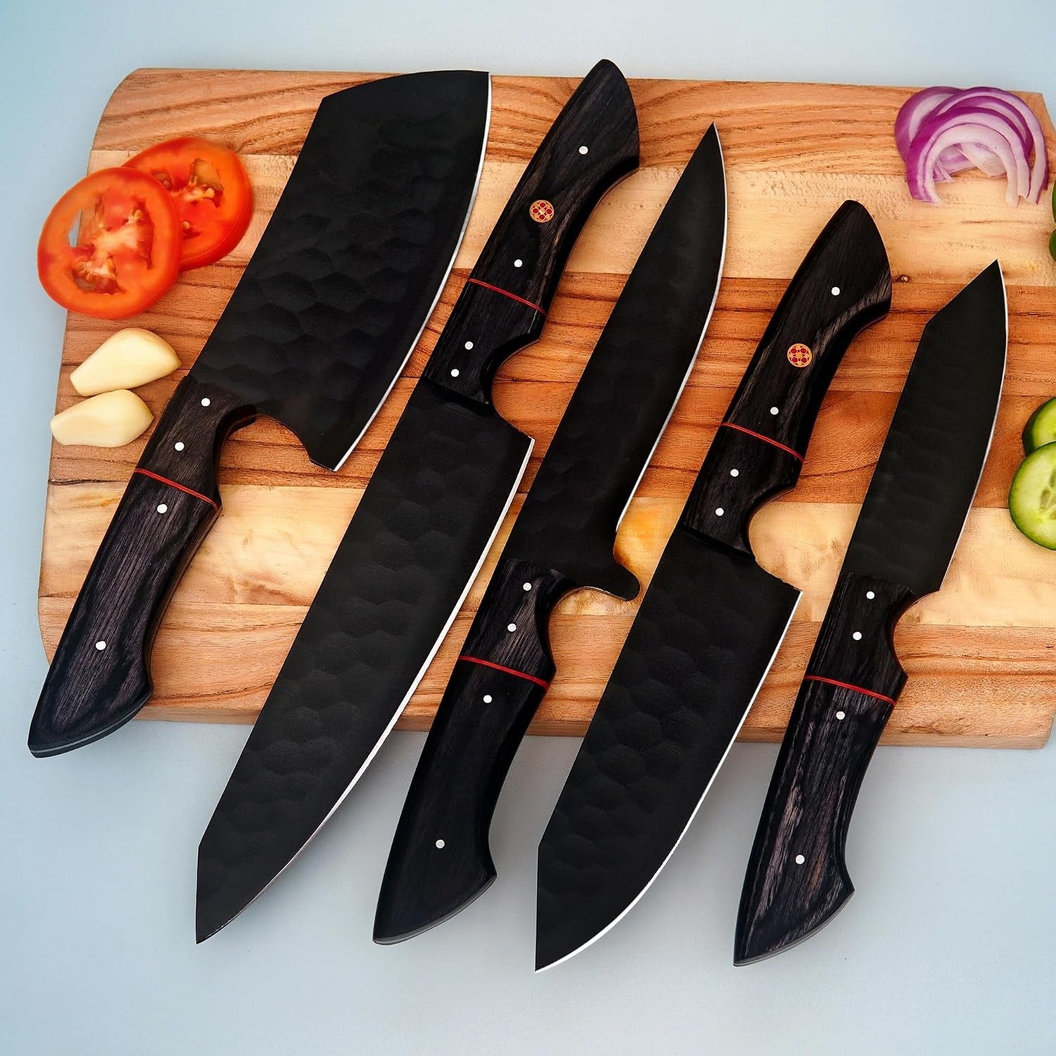 handmade-damascus-knife-set-5-pcs-kitchen-knife-set-with-leather-roll-bag-professional-kitchen-knives-kitchen-gadgets-viking-chefs-knives-christmas-gift