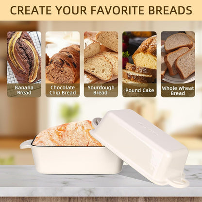9X5 Enameled Cast Iron Loaf Pan with Lid - 2 in 1 Bread Pan for Baking Homemade Sourdough7