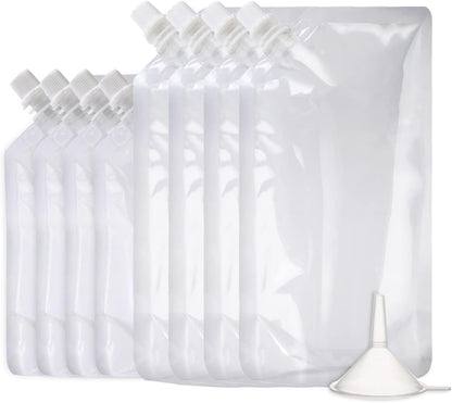 Alcohol Pouches for Liquor,Reusable Drink Pouches for Adults Alcohol Drinking Flasks,Concealable Plastic Liquor Bags with Funnel,Plastic Travel Flasks (8OZ4 + 16OZ4)1