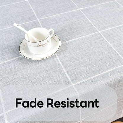 Heavy Duty Cotton Table Cloth for Square Table Farmhouse Vintage Tablecloth Washable Rustic Table Cover (Gray, 52''X52'')3