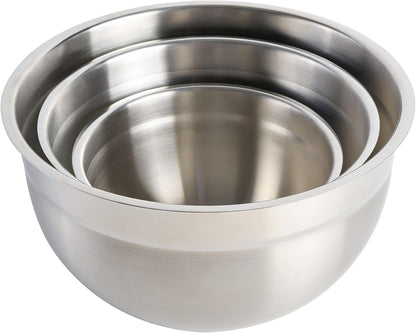3-Piece Stainless Steel Mixing Bowl Set – Nesting Metal Bowls for Baking, Cooking, and Meal Prep – Durable & Dishwasher Safe6