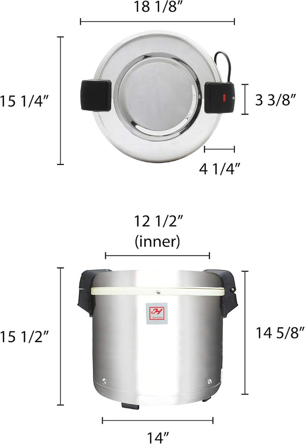 Excellante SEJ22000 Commercial Stainless-Steel 50-Cup Rice Warmer2