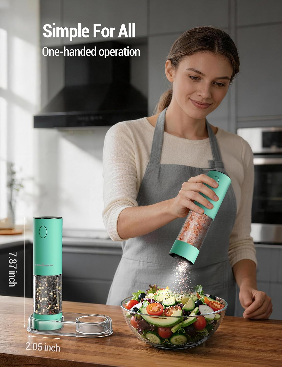 electric-salt-and-pepper-grinder-set-110ml-larger-rechargeable-automatic-salt-and-pepper-mill-grinder-with-6-adjustable-coarseness-electric-salt-and-pepper-shakers-led-mint-green