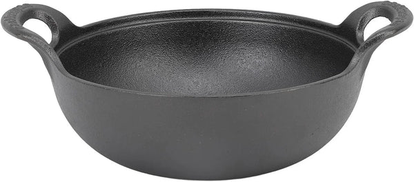 Cast Iron Wok Pan 14 Inch Pre Seasoned Flat Bottom Stir Fry Skillet with Wooden Lid and Handle Oven Safe for Asian Cooking Stir Fry Soup and Stew (25Cm)7