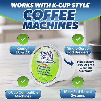 [6-Pack] Keurig Cleaning Pods - K Cup Cleaner Pod for Keurig - 2.0 Coffee Machine Compatible, Removes Stains, Non-Toxic and Eco-Friendly3