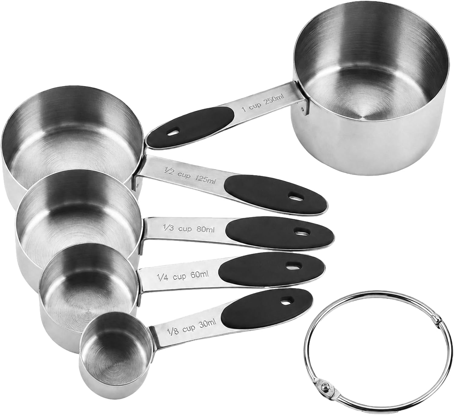 5-piece-stainless-steel-measuring-cups-with-non-slip-handles-kitchen-measuring-cups-for-dry-liquid-ingredients-cooking-baking-1-8-1-4-1-3-1-2-1-cup-black