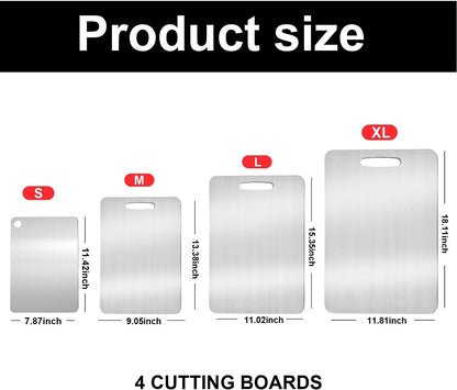 Katori Titanium Cutting Board,100% Pure Titanium Cutting Boards for Kitchen Non Toxic,Double Sided Dishwasher Safe Cutting Board for Meat,Fruits and Vegetables,Easy to Clean(1Pc-L:15.35 * 11.02)8