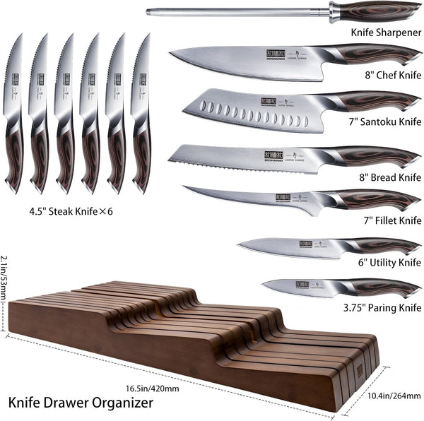 Kitchen Knife Set with Block, 14PCS Ultra Sharp Knife Block Set2