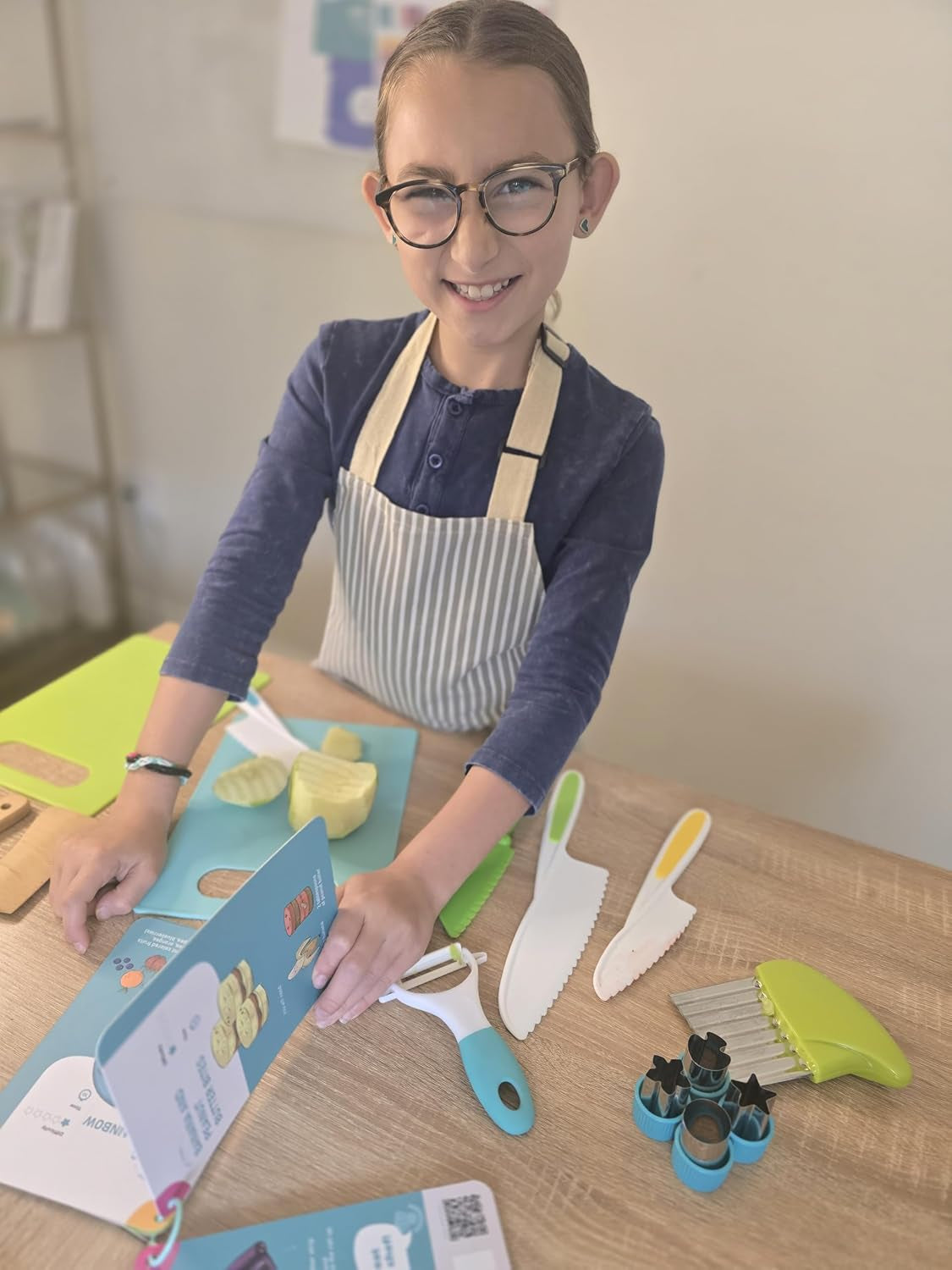 toddler-safe-knife-set-with-recipe-book-includes-peeler-cutting-board-and-chopper-real-kitchen-tools-for-kids-ages-4-12