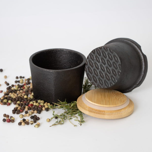 Cast Iron Spice Grinder 3-Piece Set, Heavy Duty Manual Spice Mill for Fresh Herbs Salt Pepper and More, Durable Easy-To-Use Kitchen Tool1