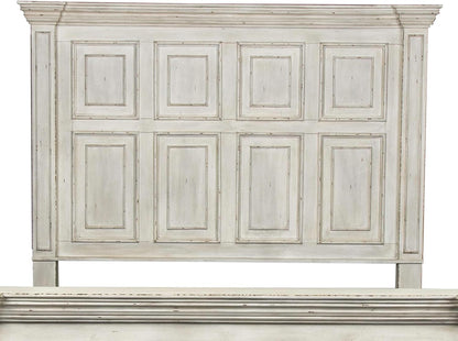 Liberty Furniture Big Valley California King Panel Bed Traditional Bedroom Wood Bed Frame - Distressed Whitestone Birch Wood4
