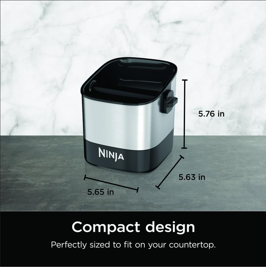 ninja-luxe-cafe-knock-box-holds-10-double-shot-pucks-xskknockbox-accessories-for-espresso-machine-easy-mess-free-puck-disposal-coffee-espresso-grounds-non-slip-base-removable-bar