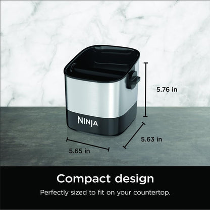 Ninja Luxe Café Knock Box, Holds 10 Double Shot Pucks, XSKKNOCKBOX | Accessories for Espresso Machine, Easy & Mess-Free Puck Disposal, Coffee & Espresso Grounds, Non-Slip Base, Removable Bar5