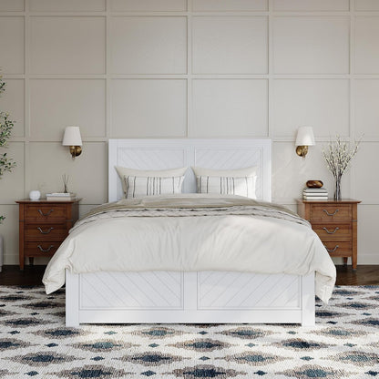 , Canyon Full Platform Bed with Matching Footboard, White3